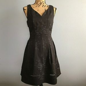 Just Taylor Black Floral Jacquard A-Line Dress 8
